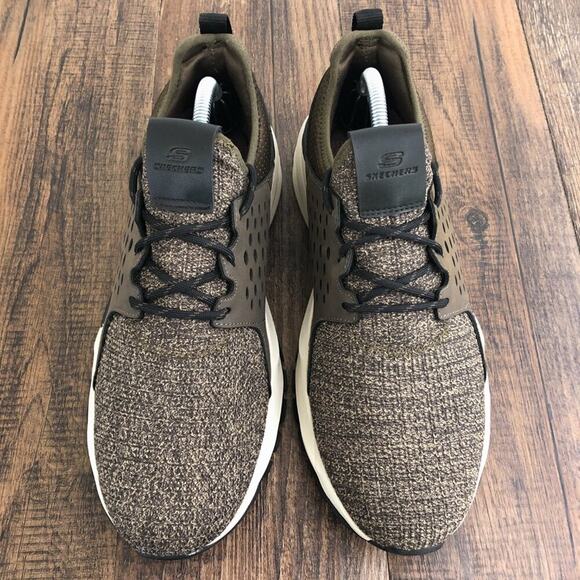 Skechers Relven Velton Sneaker Sporty Air Cooled Memory Foam Size 10 Green Brown - Picture 3 of 13